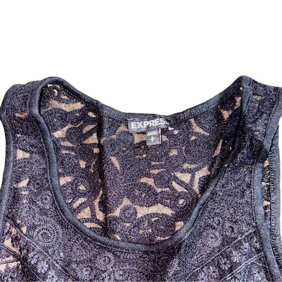 Express Womens Flowy Lace Tank Top-Black-Size S-GUC - Picture 4 of 5